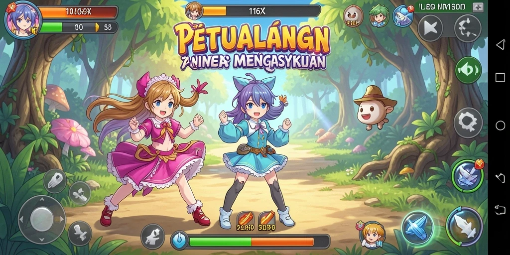 Tampilan gameplay seru dari 116X dengan karakter anime yang menawan.
