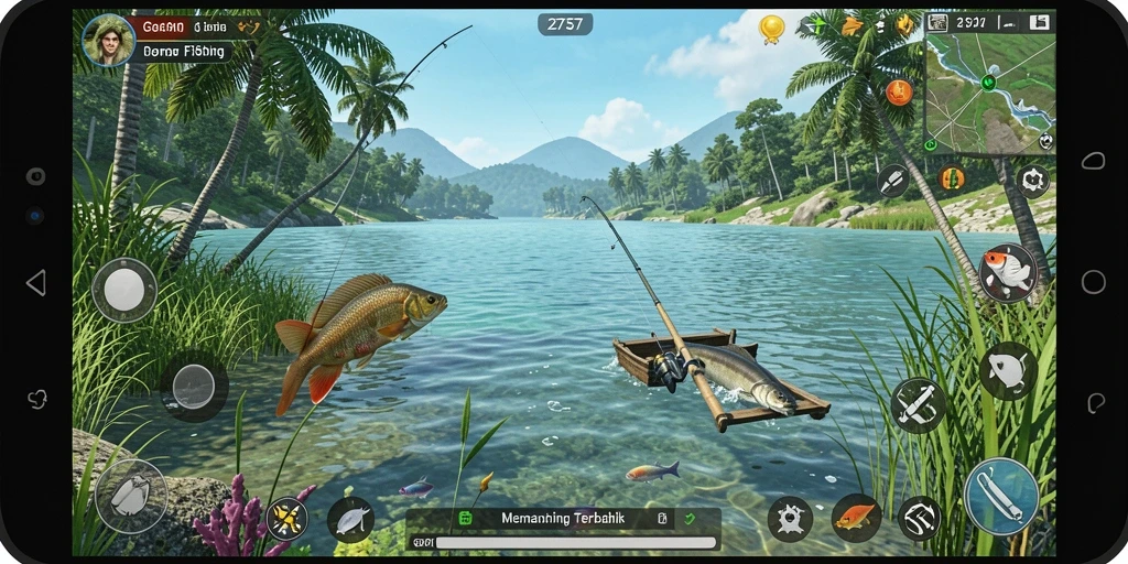 Tampilan gameplay yang menakjubkan dalam game memancing 2757.