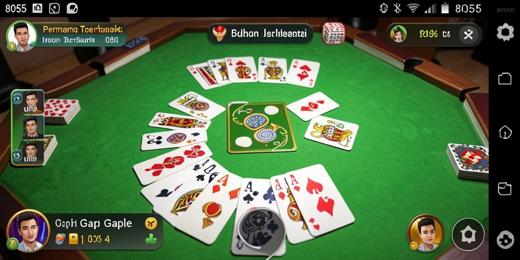 Screenshot gameplay 8055 menampilkan keseruan bermain Gaple.