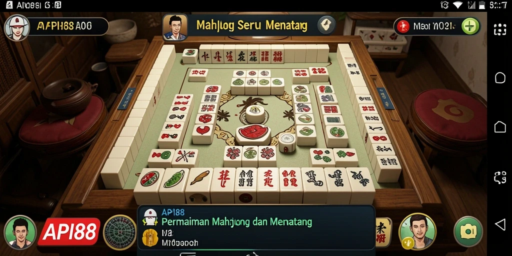 Tampilan gameplay menawan dari API88 dengan desain ubin Mahjong.