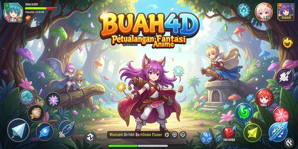 Tampilan gameplay BUAH4D yang menakjubkan dengan karakter anime.