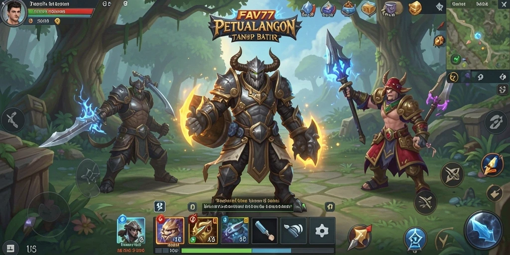 Screenshot utama FAV77 menampilkan aksi pertempuran MMORPG yang seru.