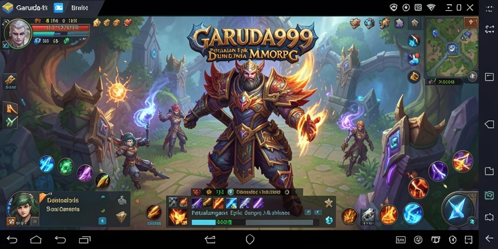 Screenshot GARUDA999 menampilkan adegan pertempuran yang mendebarkan dalam MMORPG.