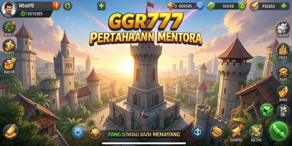 Tampilan gameplay GGR777 dengan strategi menara yang mendebarkan.