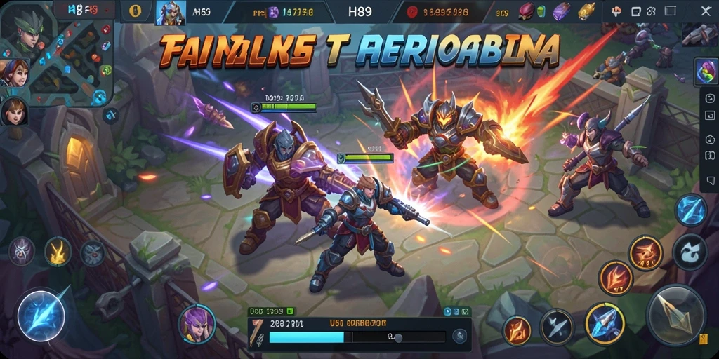 Tampilan gameplay seru H89 di arena MOBA.
