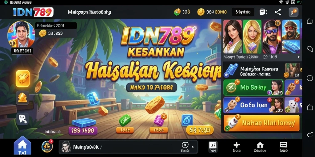 Tampilan gameplay menarik dari IDN789 yang penuh warna.
