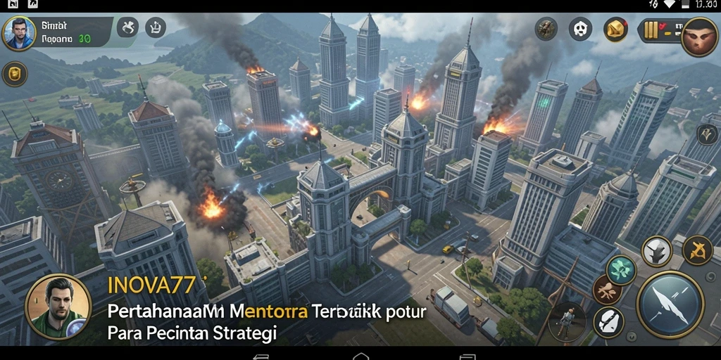 Tampilan gameplay INOVA77 yang memukau dalam pertahanan menara.