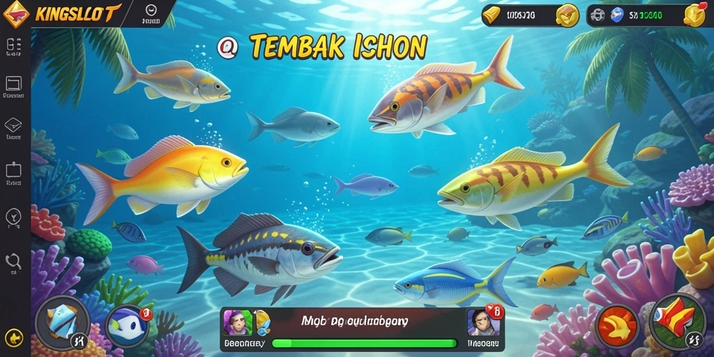 Gameplay Tembak Ikan yang seru dan penuh warna.