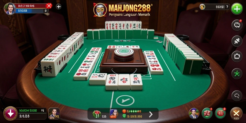Gambaran gameplay MAHJONG288 dengan dealer langsung yang interaktif.