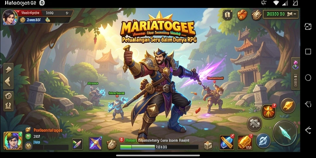 Tampilan permainan MARIATOGEL yang menunjukkan aksi seru dalam dunia RPG.