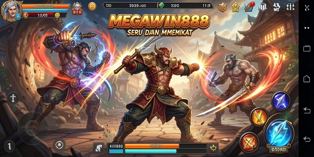 Screenshot gameplay <strong>MEGAWIN888</strong> dalam pertarungan yang intens dan mendebarkan.