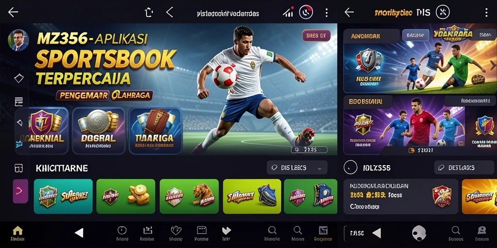Tampilan gameplay MZ356 yang menghadirkan taruhan olahraga secara langsung.