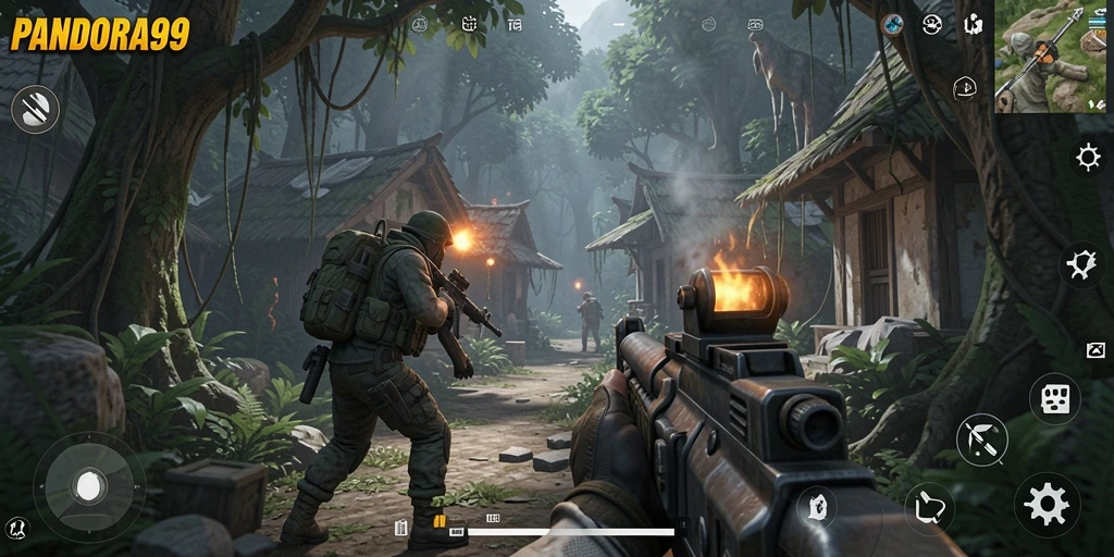 Screenshot PANDORA99 menampilkan aksi seru dalam gameplay TPS yang mendebarkan.