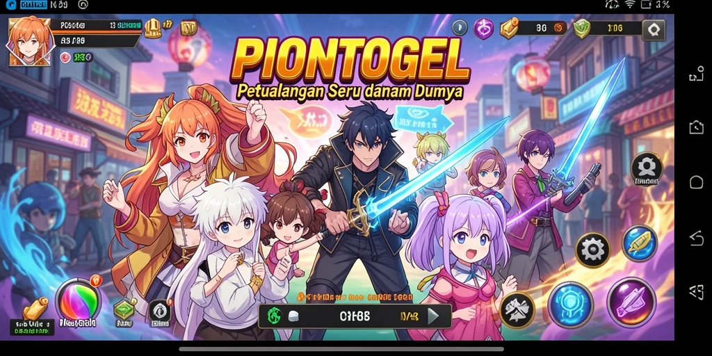 Tampilan menarik dari gameplay PIONTOGEL dengan karakter anime.
