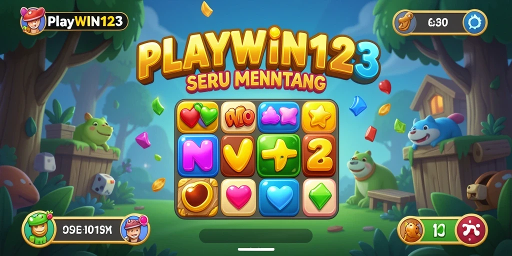 Gameplay seru pada PLAYWIN123 dengan tantangan Match-3 yang menarik.