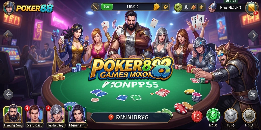 Gameplay seru dalam POKER88 dengan karakter yang menarik.