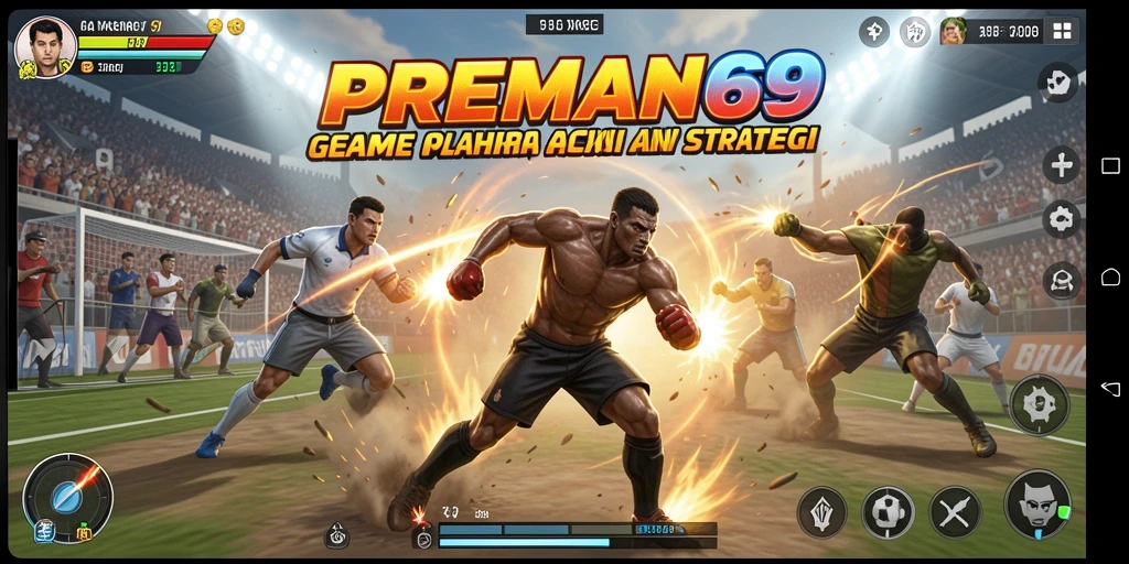 Tampilan menarik dari gameplay olahraga yang mendebarkan.