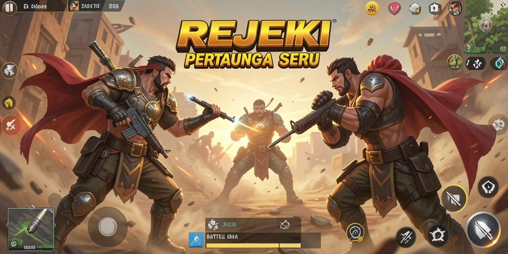 Gameplay seru dalam pertarungan Battle Royale REJEKI.