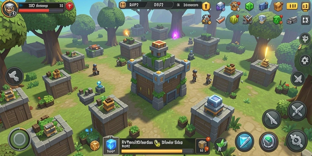 Screenshot menampilkan gameplay intens dari RVIP2 Tower Defense.