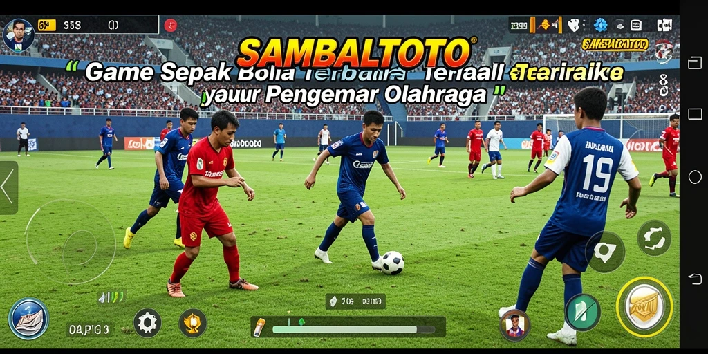Screenshot utama SAMBALTOTO menampilkan aksi menegangkan dalam permainan sepak bola.
