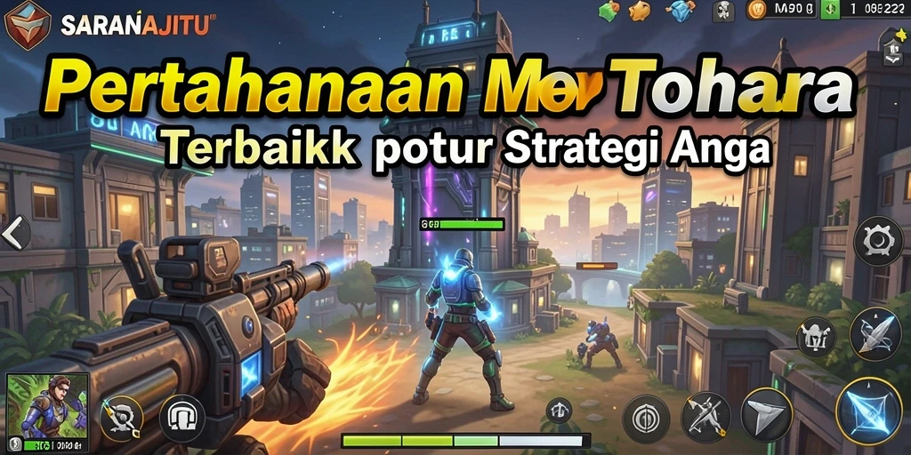 Gameplay seru Tower Defense di SARANAJITU yang menantang.