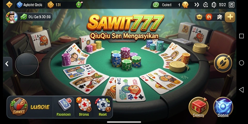 Screenshot utama SAWIT777 menampilkan gameplay QiuQiu yang mengasyikkan.